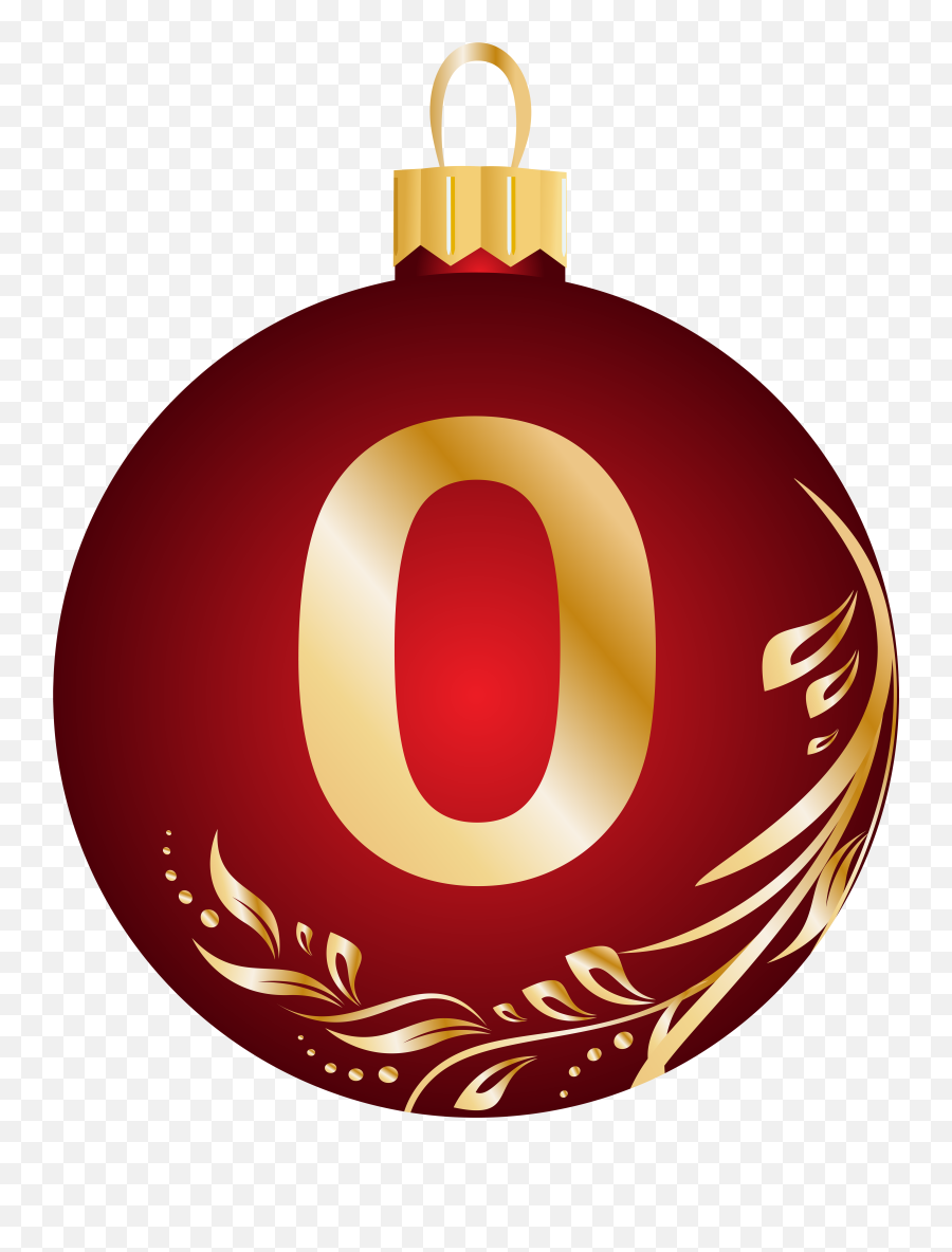 Christmas Ball Number Zero Transparent Png Clip Art - Number Christmas Number 0 Clipart Emoji,Christmas Clipart Transparent