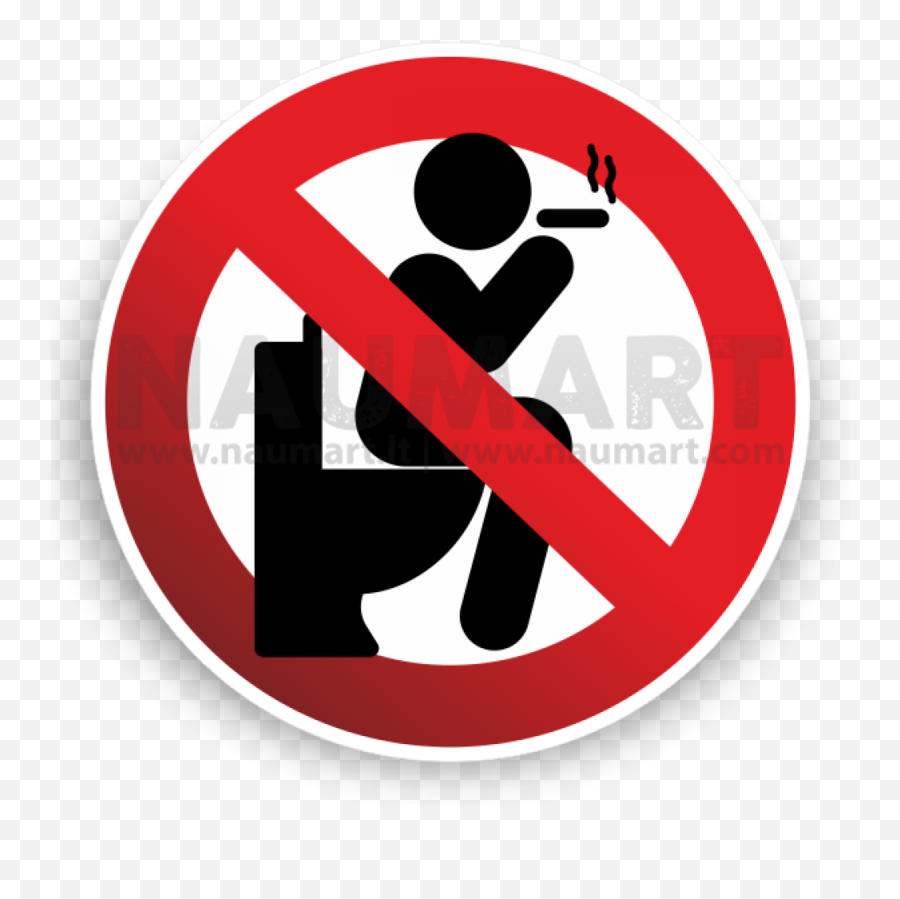 No Smoking In Bathroom Toilet Prohibition Warning Sign - Angel Tube Station Emoji,No Smoke Logo