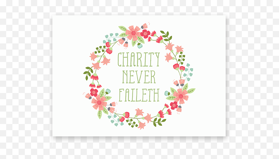 Charity Never Faileth Wreath - Note Card Set Emoji,Wreath Png