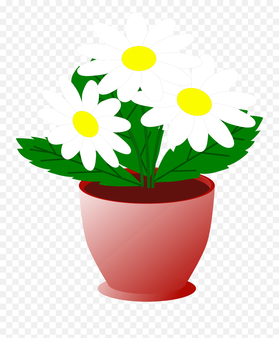 Daisies In A Pot Clipart Free Download Transparent Png - Lovely Emoji,Pot Clipart