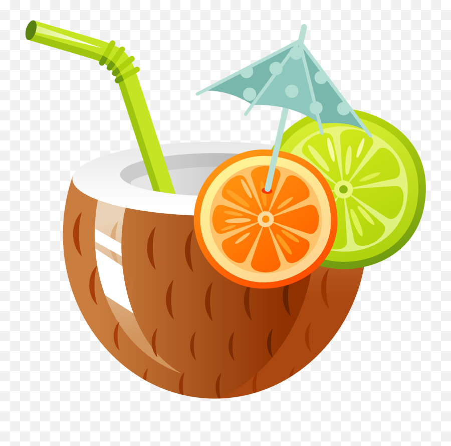 Tropical Drink Png - Coconut Drink Clipart Emoji,Drink Clipart