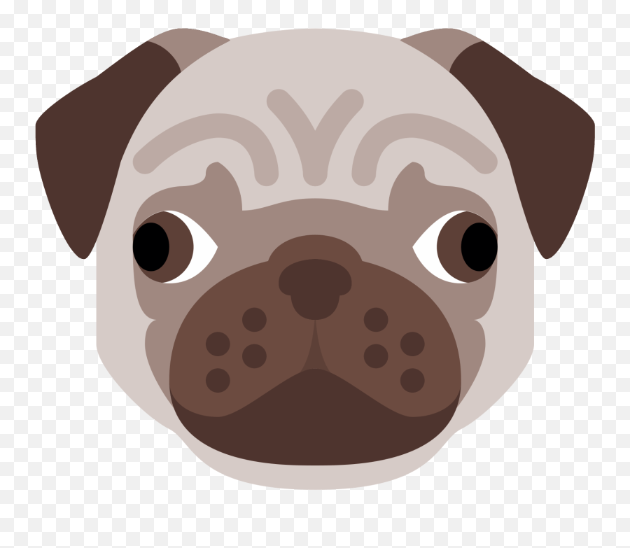 Cute Pug Png Clipart - Pug Icon Png Emoji,Pug Clipart