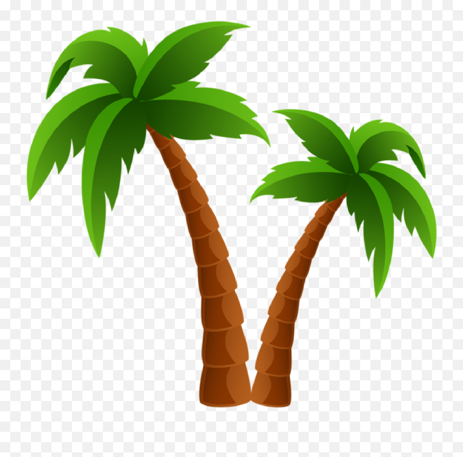 Palm Tree Clip Art And Cartoons - Transparent Background Palm Tree Clipart Emoji,Palm Trees Clipart