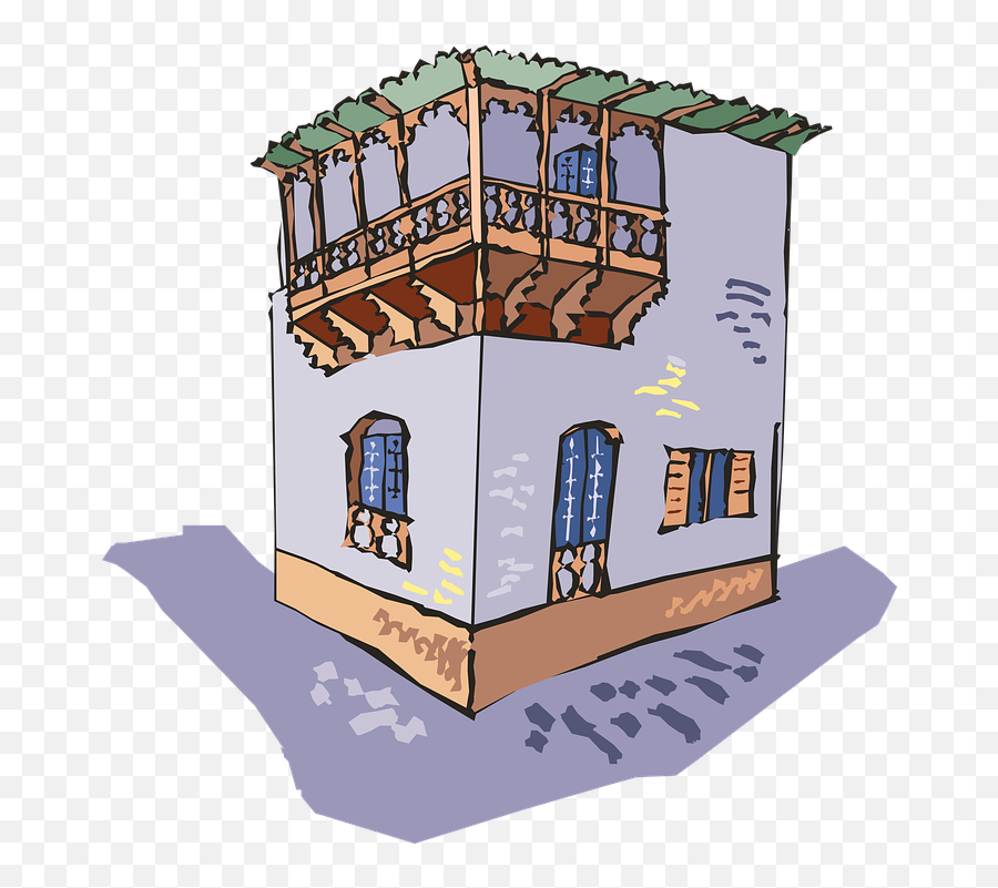 Free Apartment House Vectors - Cartoon Old Apartment Building Emoji,Apartment Clipart