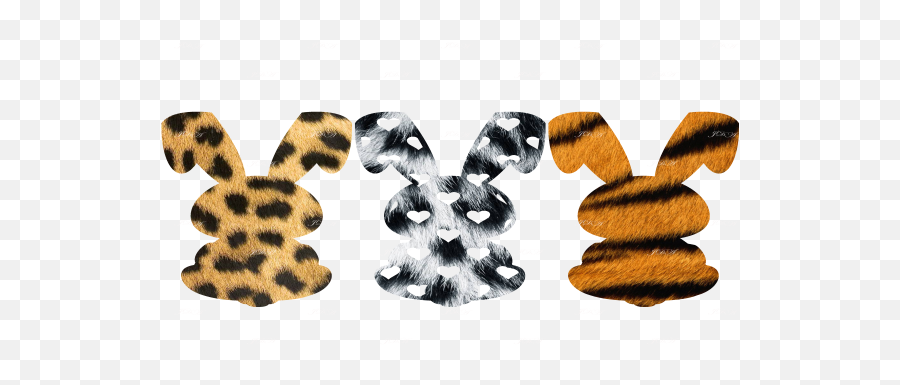 Bunny Trio Animal Print Design - Soft Emoji,Leopard Print Clipart