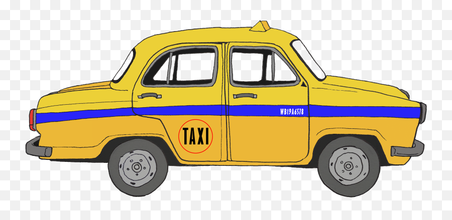 Celebrating Taxi Of Bombay U0026 Kolkata T - Shirt Designs On Kolkata Yellow Taxi Vector Emoji,Taxi Clipart