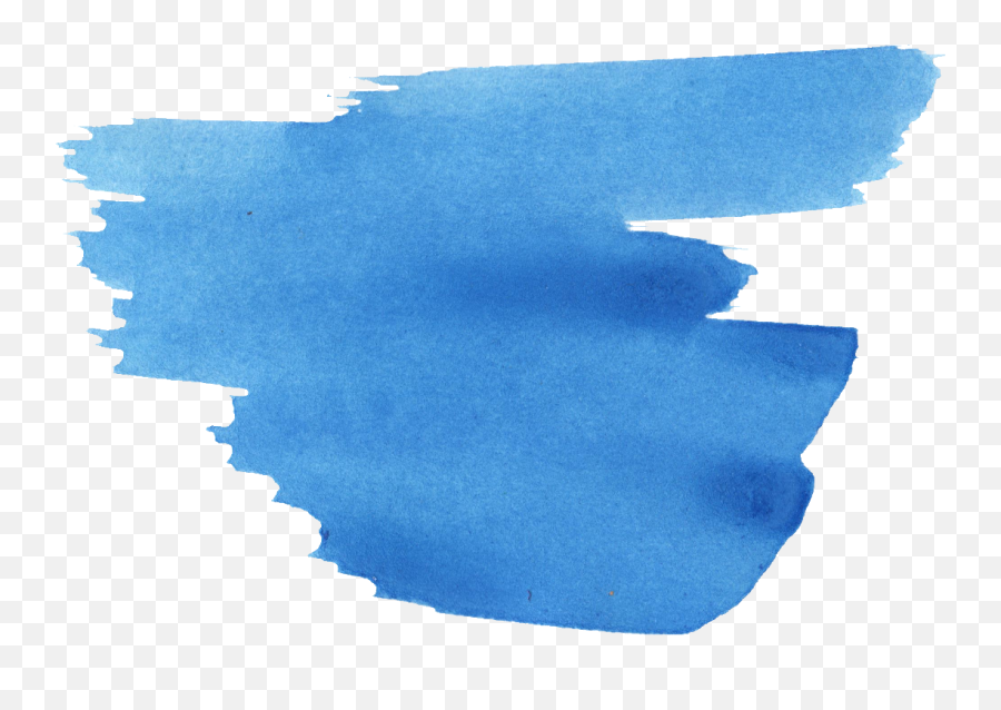 44 Blue Watercolor Brush Stroke - Paint Stroke Background Transparent Emoji,Transparent Blue