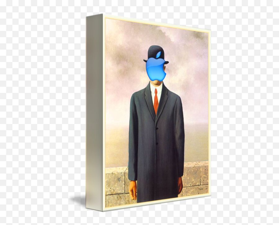 Rene Magritte Son Of Man Apple Computer Logo By Tony Rubino - Son Of Man Appel Emoji,Computer Logo