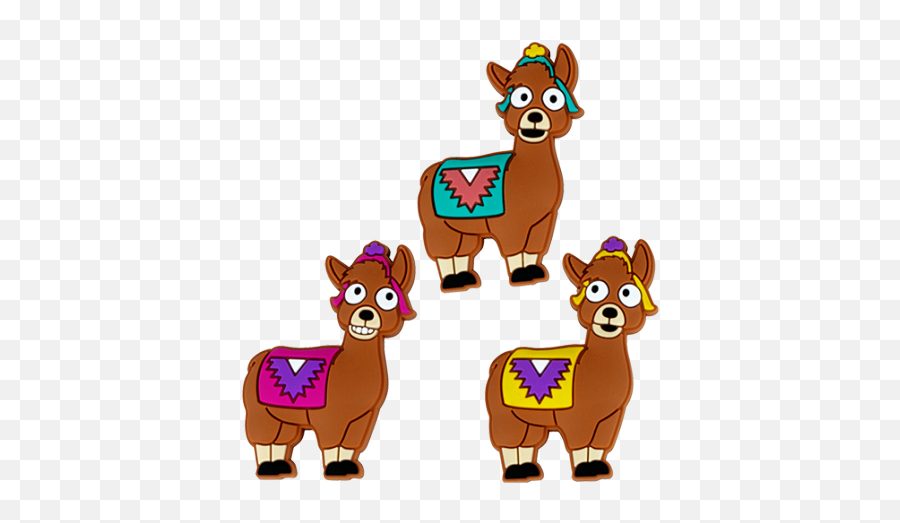 Set Of 3 Magnets - Happy Pylones Emoji,Llama Face Clipart