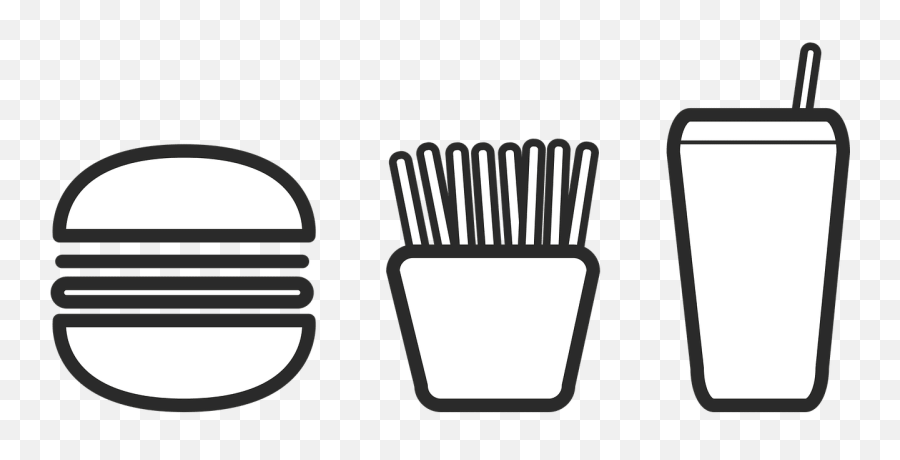 Burger Fast Food Doddle Public Domain Image - Freeimg Emoji,Burger And Fries Clipart