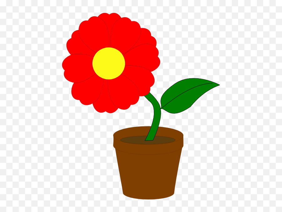 Floral Clip Art Images Free Download - Red Flower In A Pot Clipart Emoji,Flowers Clipart