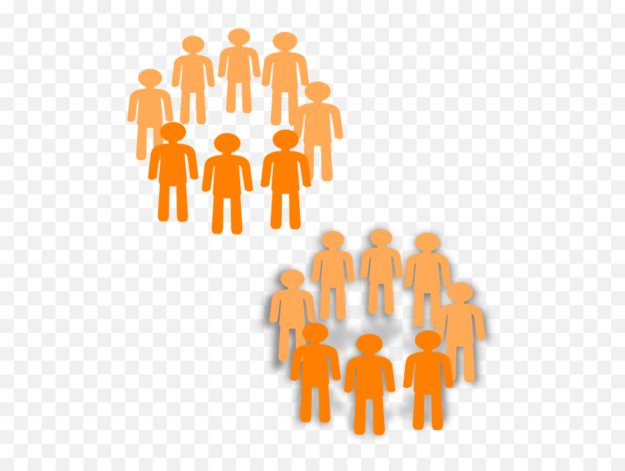 Two Groups Of People Png Clipart - Transparent Group Clip Art Emoji,Group Of People Clipart
