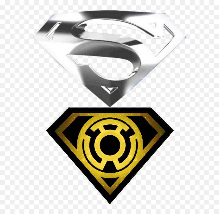 Superman Shield - Superman Logo Chrome Png Download Black Yellow Lantern Logo Emoji,Superman Symbol Png