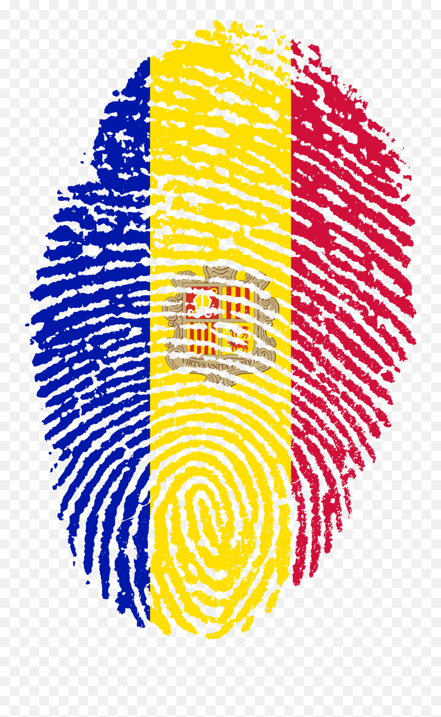 Clipart Of Andorra Flag In A Shape Of Fingerprint Free Image - Kuwait Flag Finger Print Emoji,Clipart Tvs