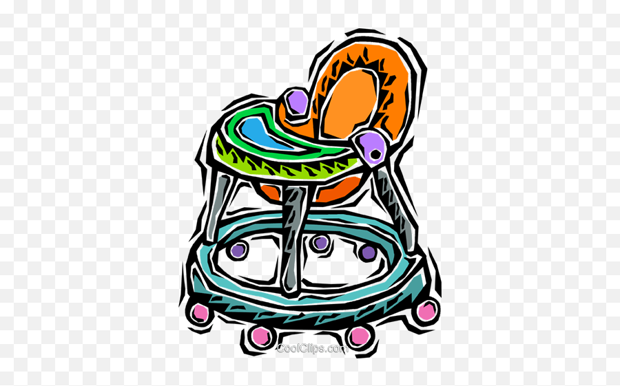 Baby Walker Royalty Free Vector Clip Art Illustration - Girly Emoji,Baby Toys Clipart