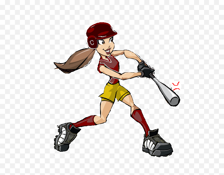 People Clipart Baseball People Baseball Transparent Free - Cartoon Of Girl Softball Slugger Emoji,Baseball Clipart