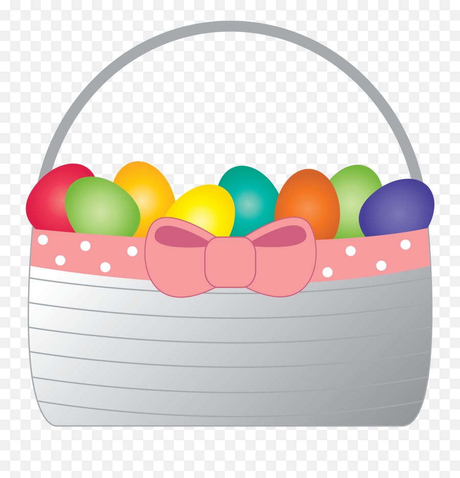 Beautiful Colorful Easter Eggs In The - Easter Basket Pixab Free Emoji,Basket Clipart