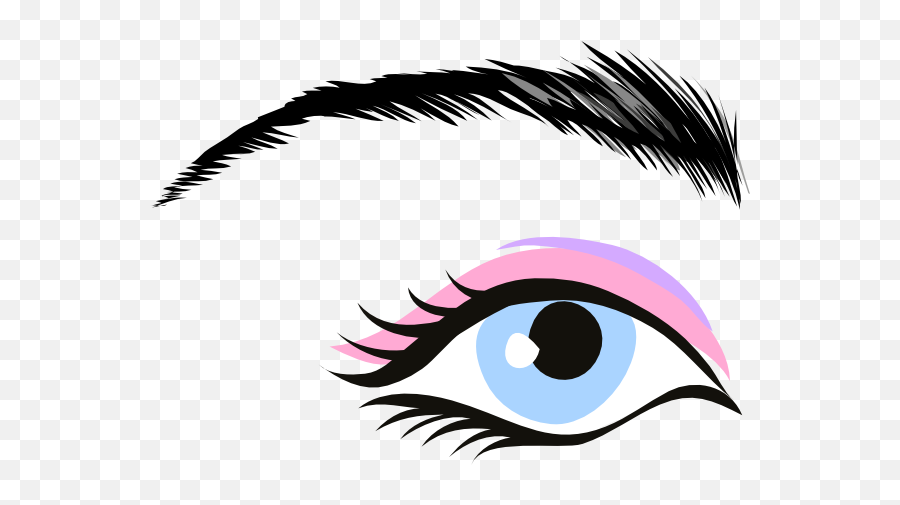 Pink Clip Art Vector - Female Eyes Cartoon Transparent Emoji,Eyelash Clipart