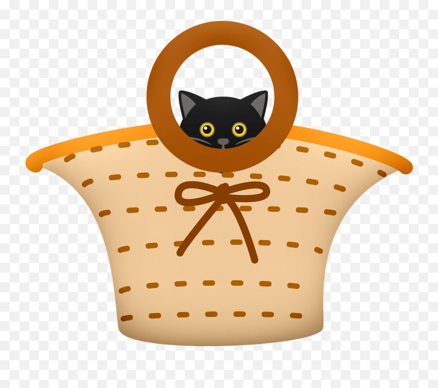 Black Cat In Women Bag Clipart Free Download Transparent Emoji,Black Cat Face Clipart