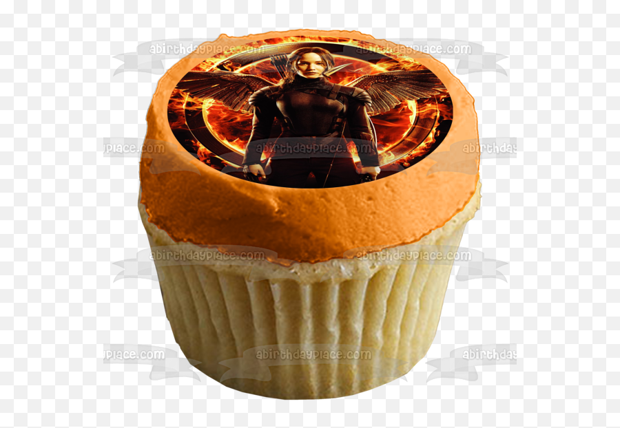 Hunger Games Katniss Mockinjay Fire Wings Edible Cake Topper Image Abpid52756 Emoji,Fire Wings Png