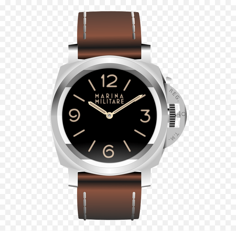 Wristwatch With Leather Band Clipart Free Download - Panerai Pam 422 Emoji,Band Clipart
