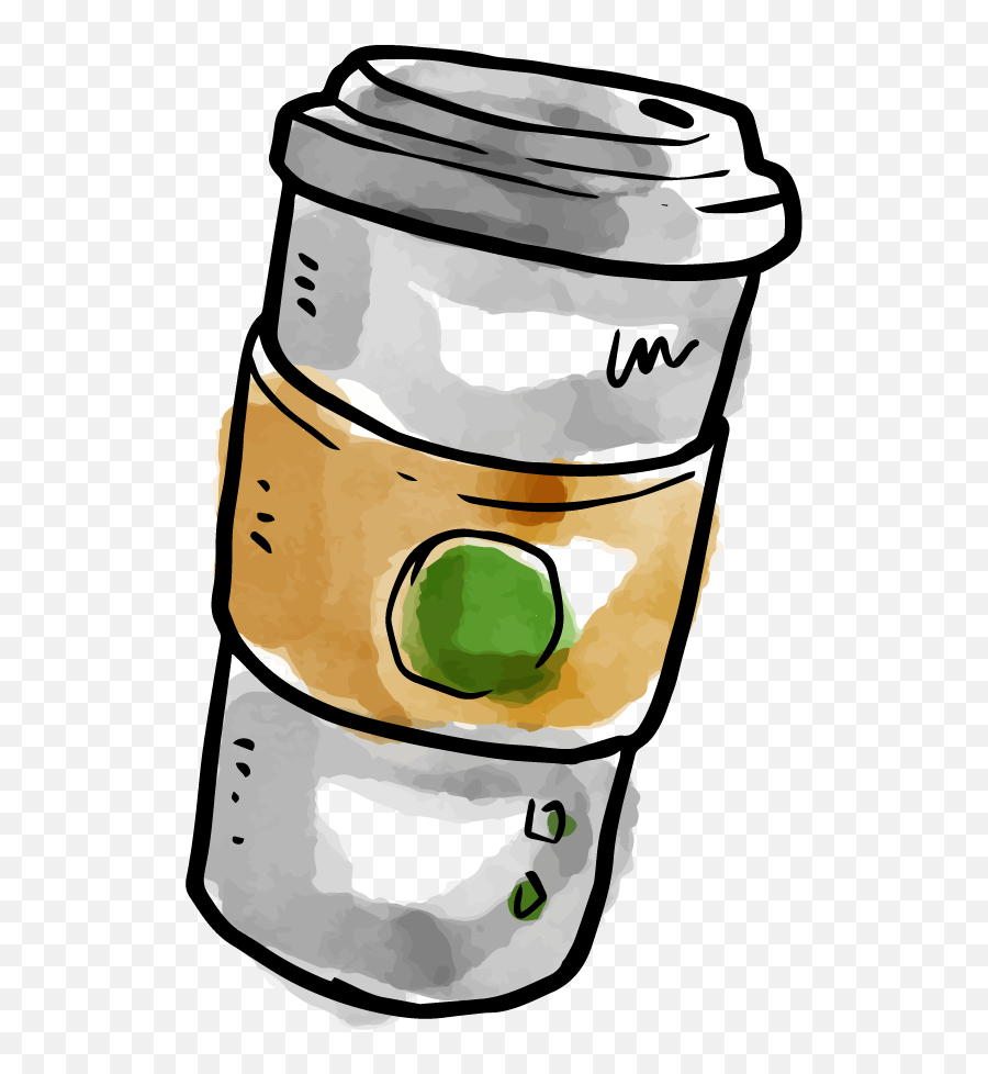 Download Hd Coffee Milkshake Starbucks Free Download Png Hd - Water Color Coffee Clip Art Emoji,Starbucks Clipart