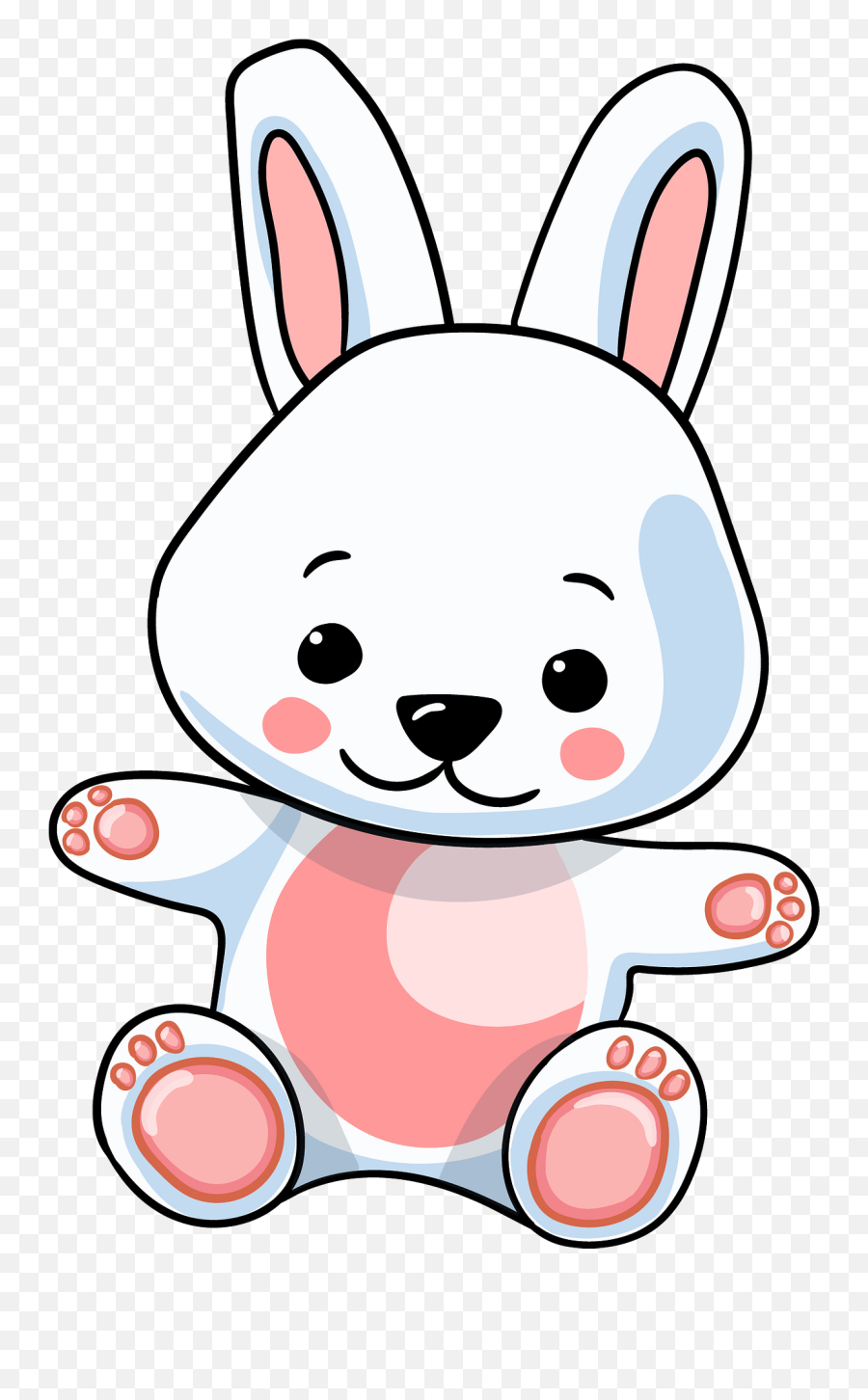 Cute Bunny Clipart - Cute Rabbit Clip Art Png Download Rabbit Toy Cartoon Png Emoji,Bunny Clipart