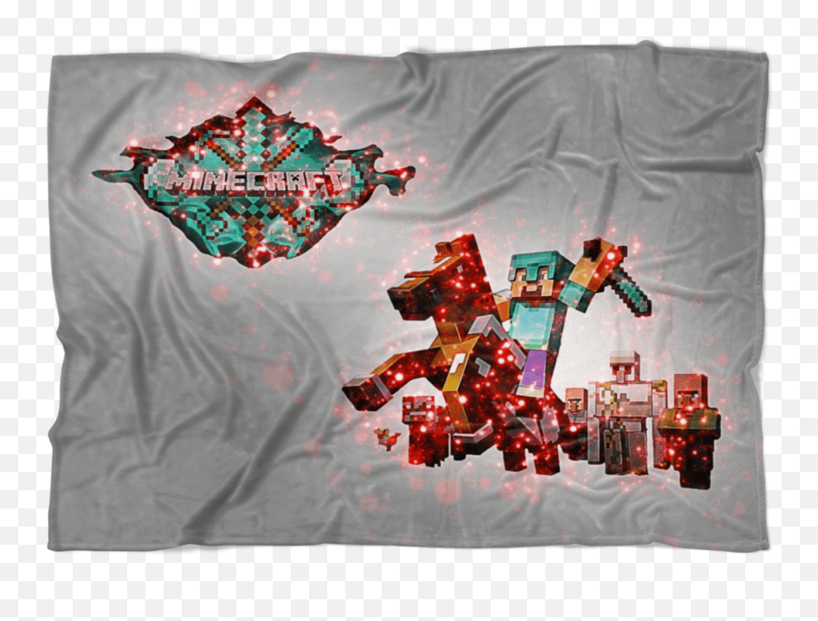 Minecraft Fleece Blanket Steve Diamond Sword Grey Blanket - Fictional Character Emoji,Minecraft Diamond Sword Png