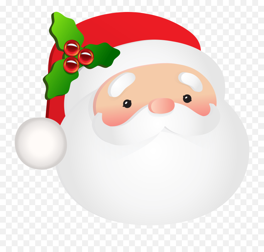 Santa Claus Face Clipart Png - Novocomtop Emoji,Santa Face Clipart