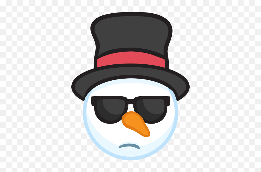 Snowman Face Stickers - Snowman Head With Sunglasses Emoji,Snowman Face Clipart
