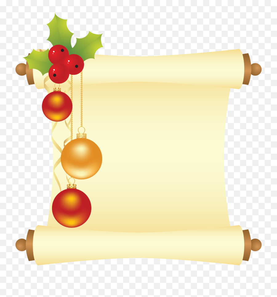 Christmas Scroll Clipart Transparent - Christmas Scroll Clipart Emoji,Scroll Clipart