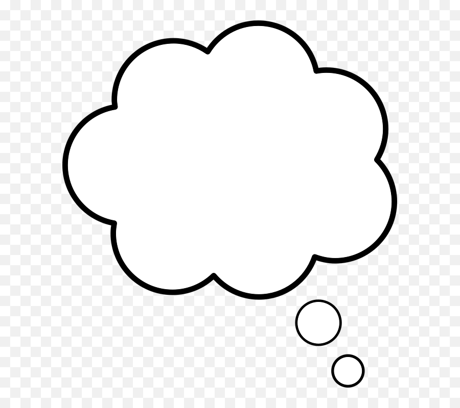 Thought Bubble Clip Art At Clker - Thinking Bubble Icon White Emoji,Thought Bubble Png