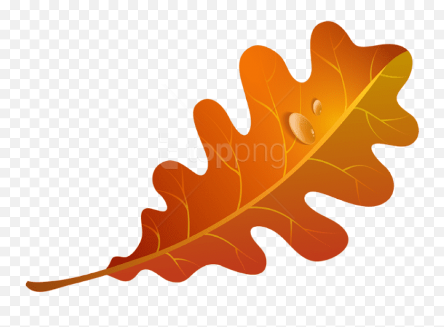 Orange Fall Leaf Clip Art Transparent - Autumn Oak Leaf Clipart Emoji,Fall Leaf Clipart