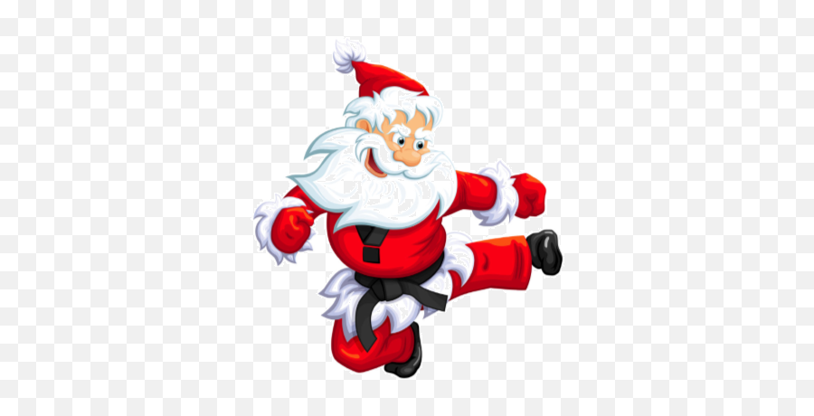 Santa Claus Kick Png - Karate Santa Emoji,Santa Png