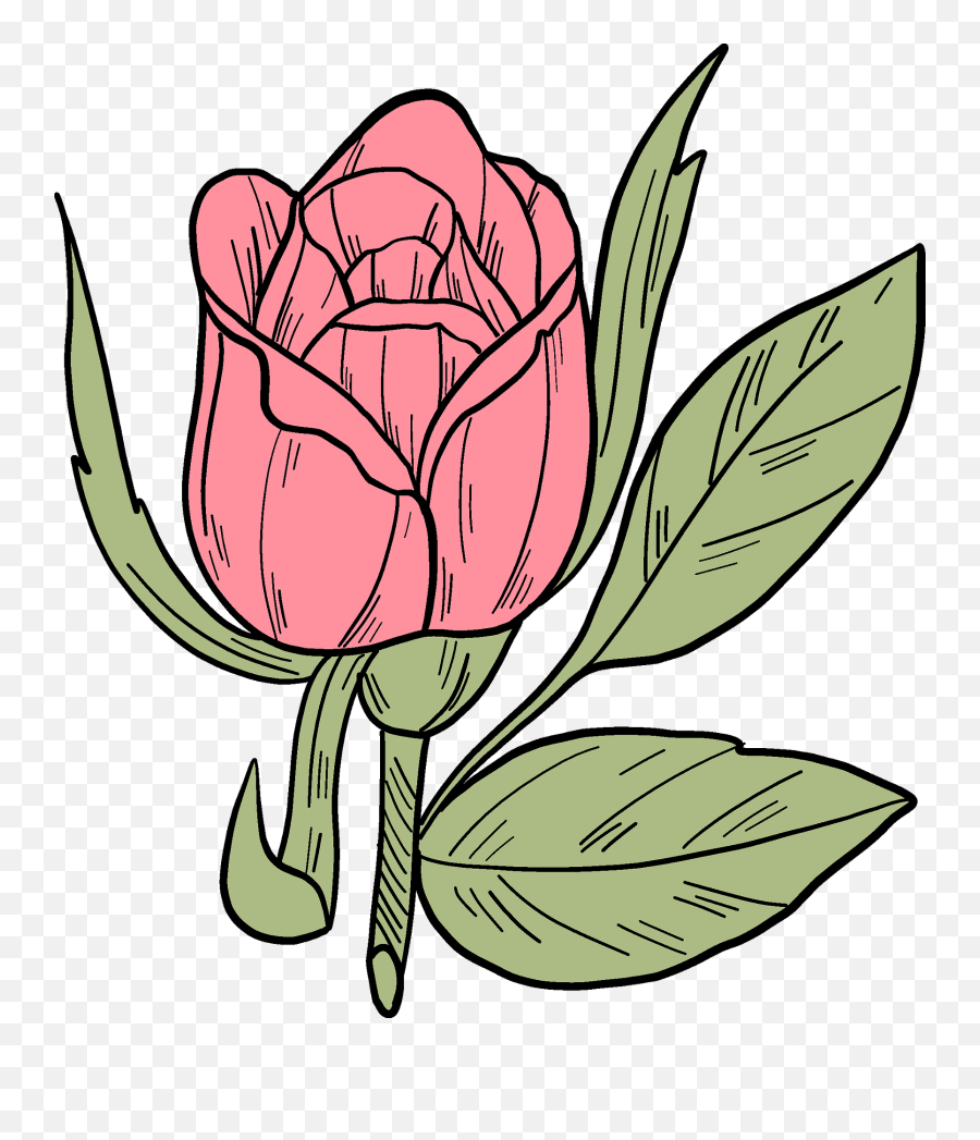 Pink Rose Clipart Free Download Transparent Png Creazilla - Floral Emoji,Rose Clipart