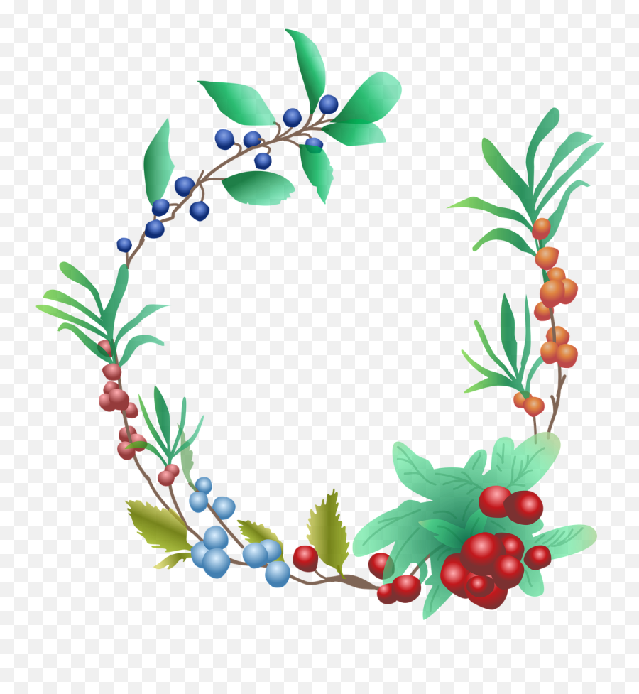 Berries Fruit Garland Wreath Png Picpng - Fruit Garland Png Emoji,Wreath Png
