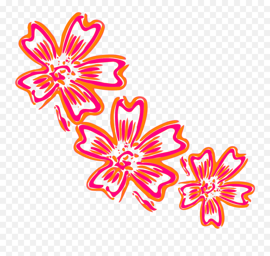 Flowers Orange Pink Design Png Picpng Emoji,Orange Flowers Png