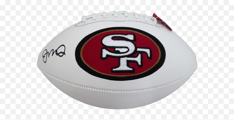 Joe Montana San Francisco 49ers Signed 49ers White Logo Football 182281 Bas Coa Emoji,49ers Logo Pic