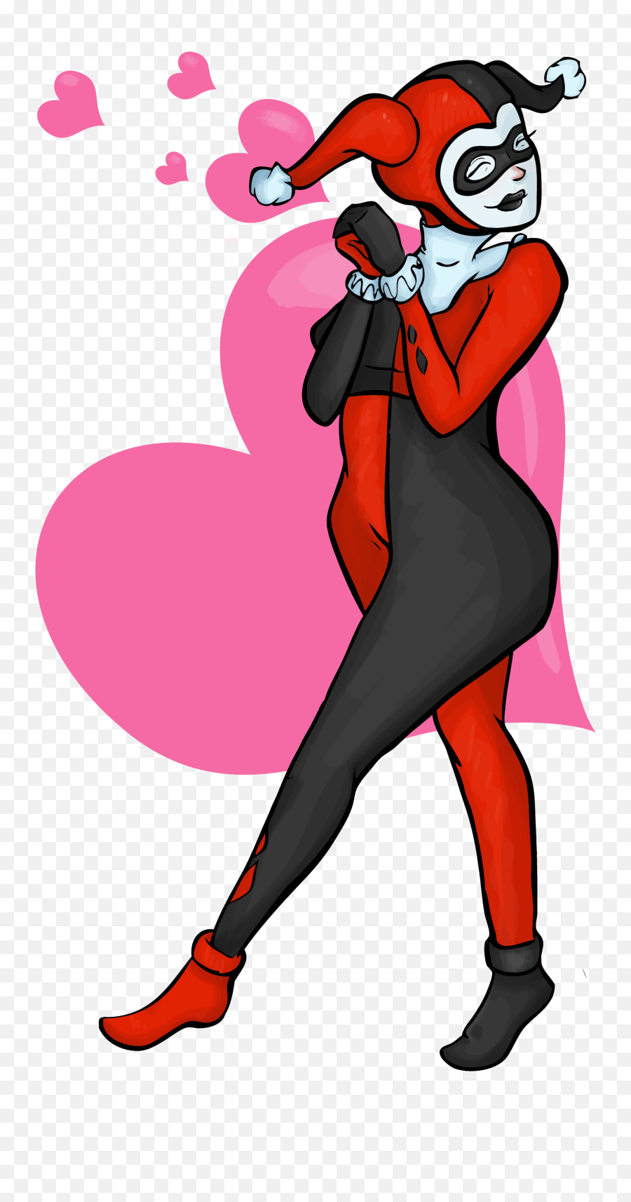 A Cute Harley Quin Drawing Harely Is - Harley Quinn Emoji,Harley Quinn Png