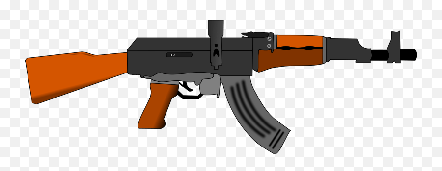 Download Hd Machine Gun Clipart Ak 47 - Gun Ak 47 Cartoon Emoji,Gun Clipart