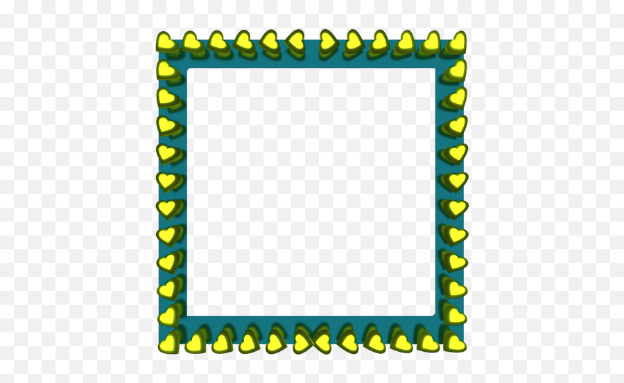 Yellow Love Hearts Reflection On Cyan Stripe Square Border - Picture Frame Emoji,Reflection Clipart