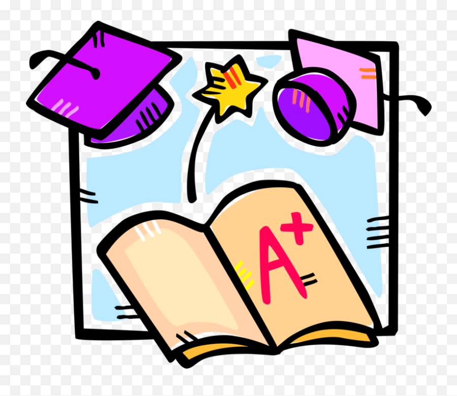 Vector Illustration Of High School - Report Card Vector Png Emoji,Report Card Clipart