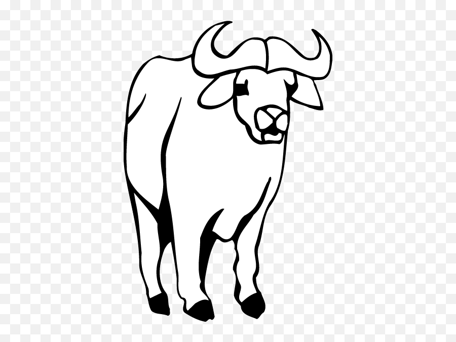 Buffalo Drawing For Kids - Bison Black And White Cartoon Emoji,Bison Clipart