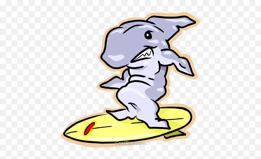 Shark Surfing Royalty Free Vector Clip Art Illustration - Animal Figure Emoji,Surfing Clipart
