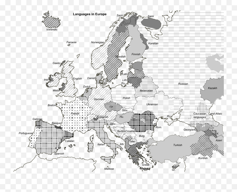 Europe Map Transparent Background - Blank European Linguistic Map Emoji,Europe Map Png