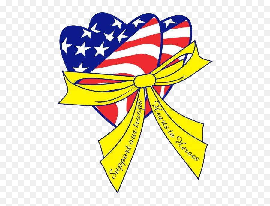 Hearts To Heroes - Bow Emoji,God Bless America Clipart
