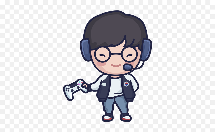 Cute South Korean Gamer Character - Gamer Animated Png Emoji,Gamer Png