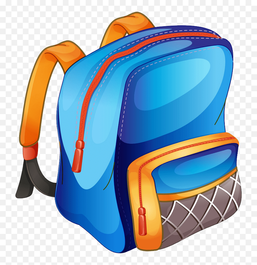 Blue And Orange School Bag Png - Transparent Bag Clipart Png Emoji,Bag Clipart