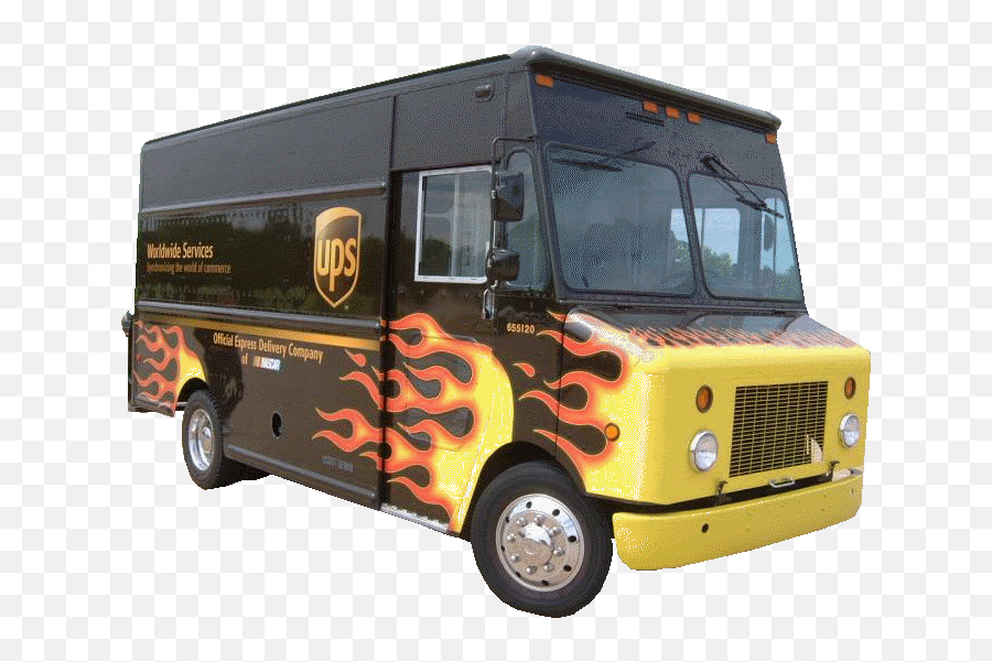 Ups Delivery Truck Flames Tzf3ps - Clipart Suggest Emoji,Food Truck Clipart