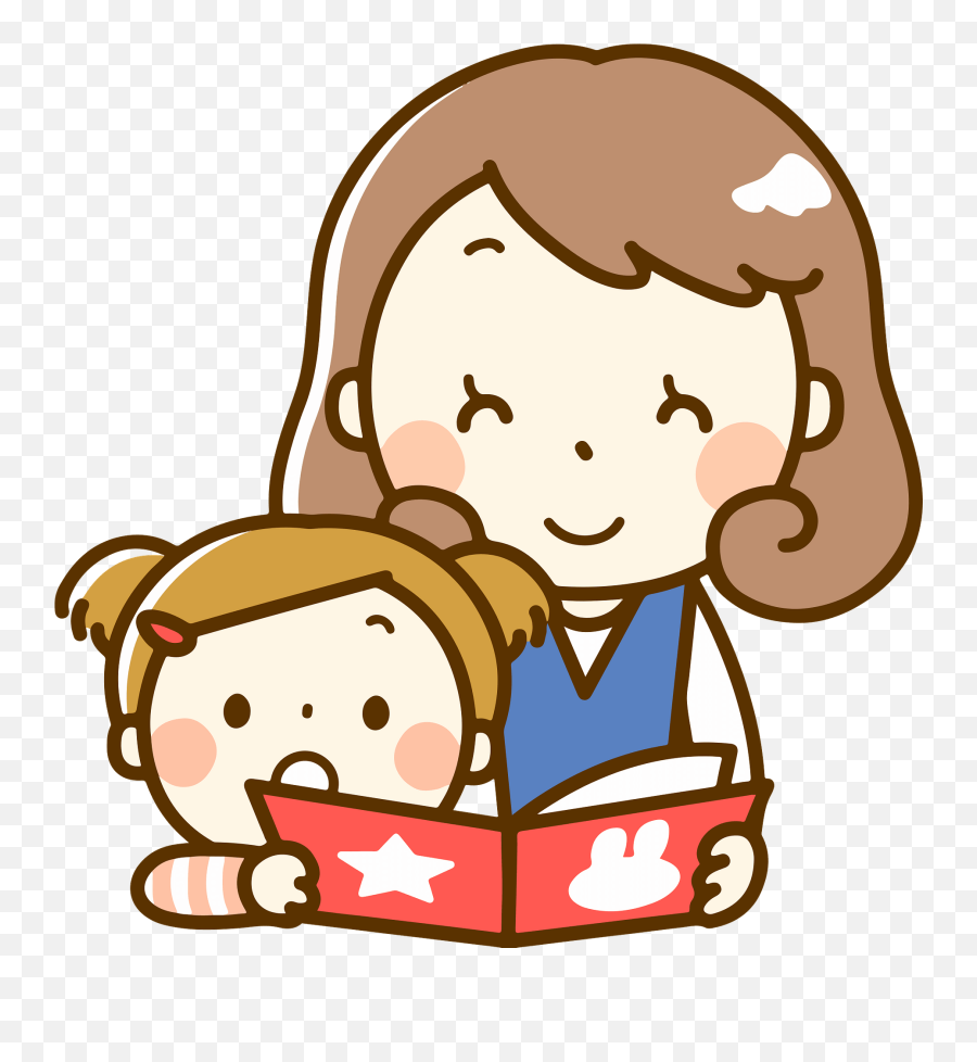 Mother And Daughter Are Reading A Book Clipart Free - Clipart Of Mother And Daughter Reading Emoji,Read Clipart